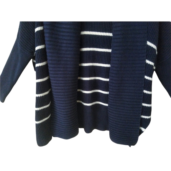 Athleta Blue White Stripe Chunky Open Cardigan S - Picture 3 of 13